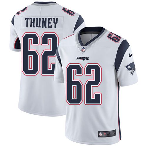 Men New England Patriots #62 Joe Thuney Nike White Limited NFL Jersey